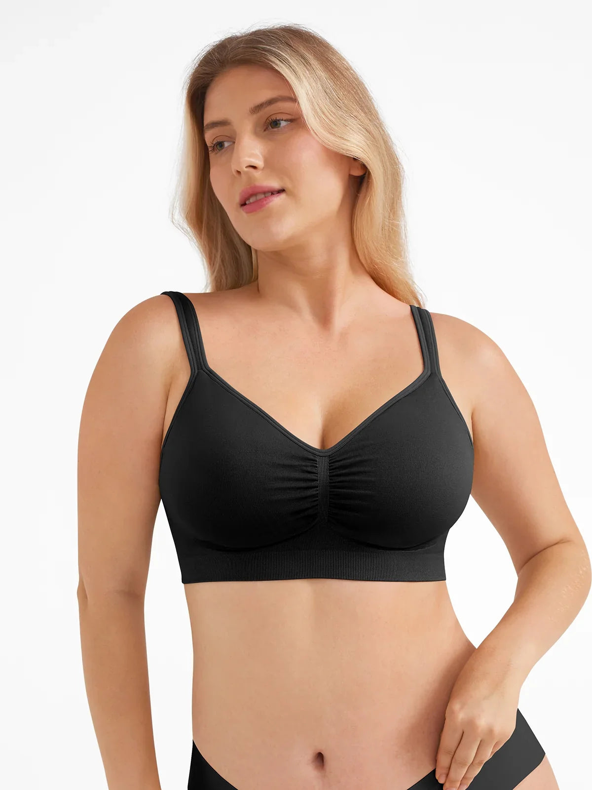 Seamless Wireless Wide-Strap Everyday Bra