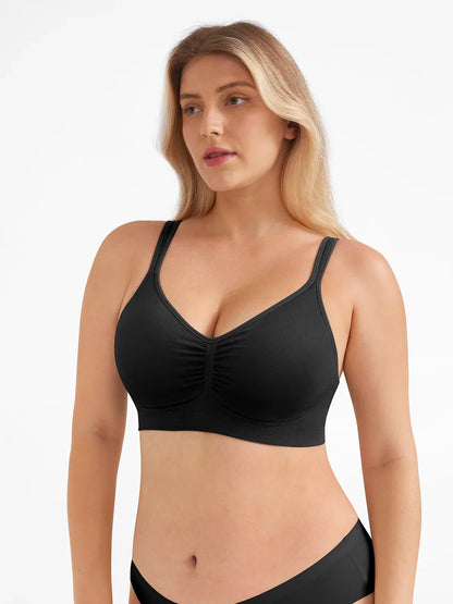 Seamless Wireless Wide-Strap Everyday Bra