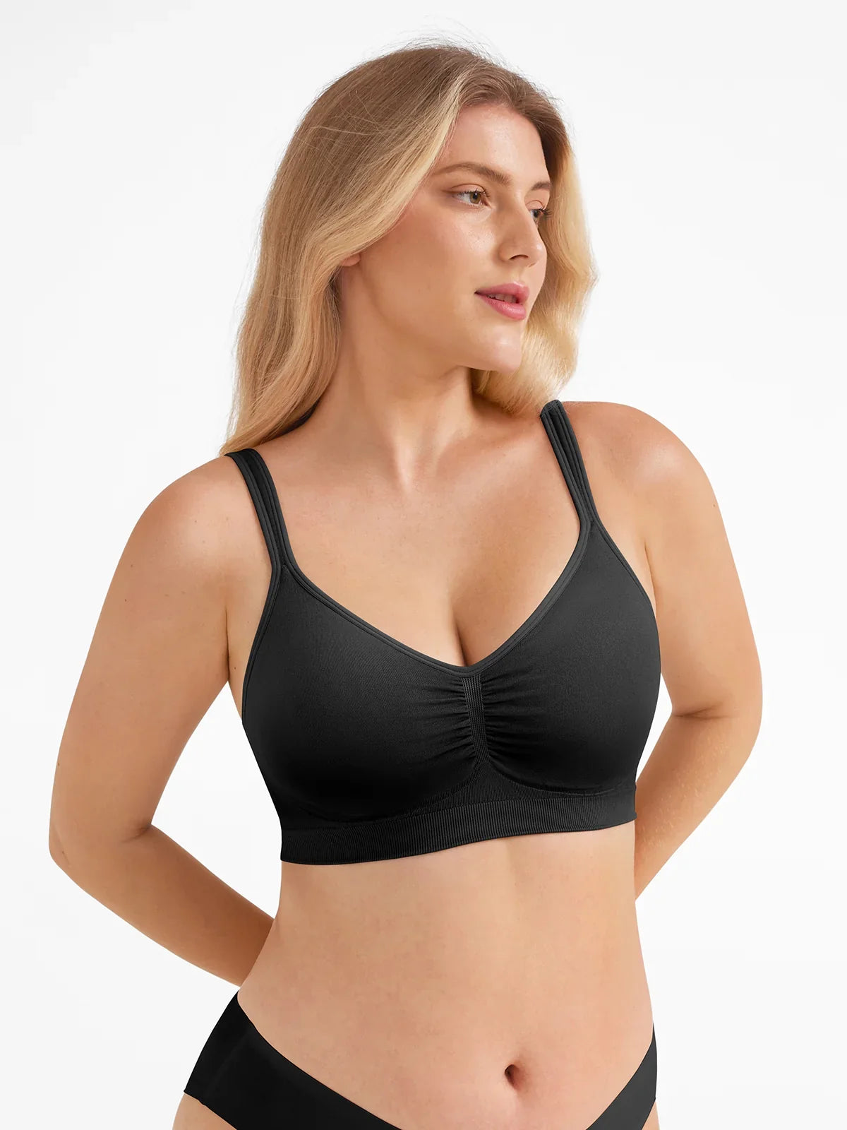 Seamless Wireless Wide-Strap Everyday Bra
