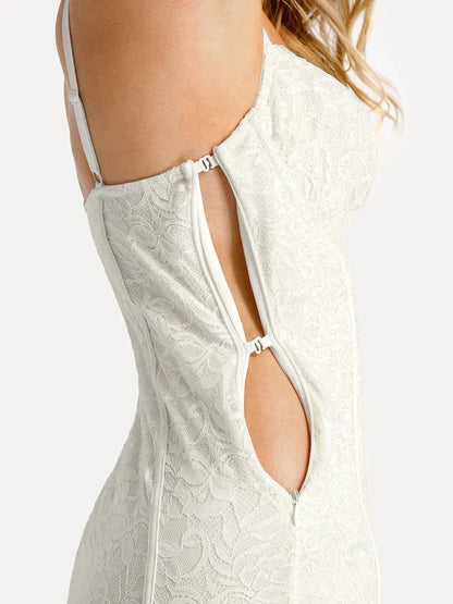Shapewear All-Lace Side Slit Hourglass Corset Midi Dress
