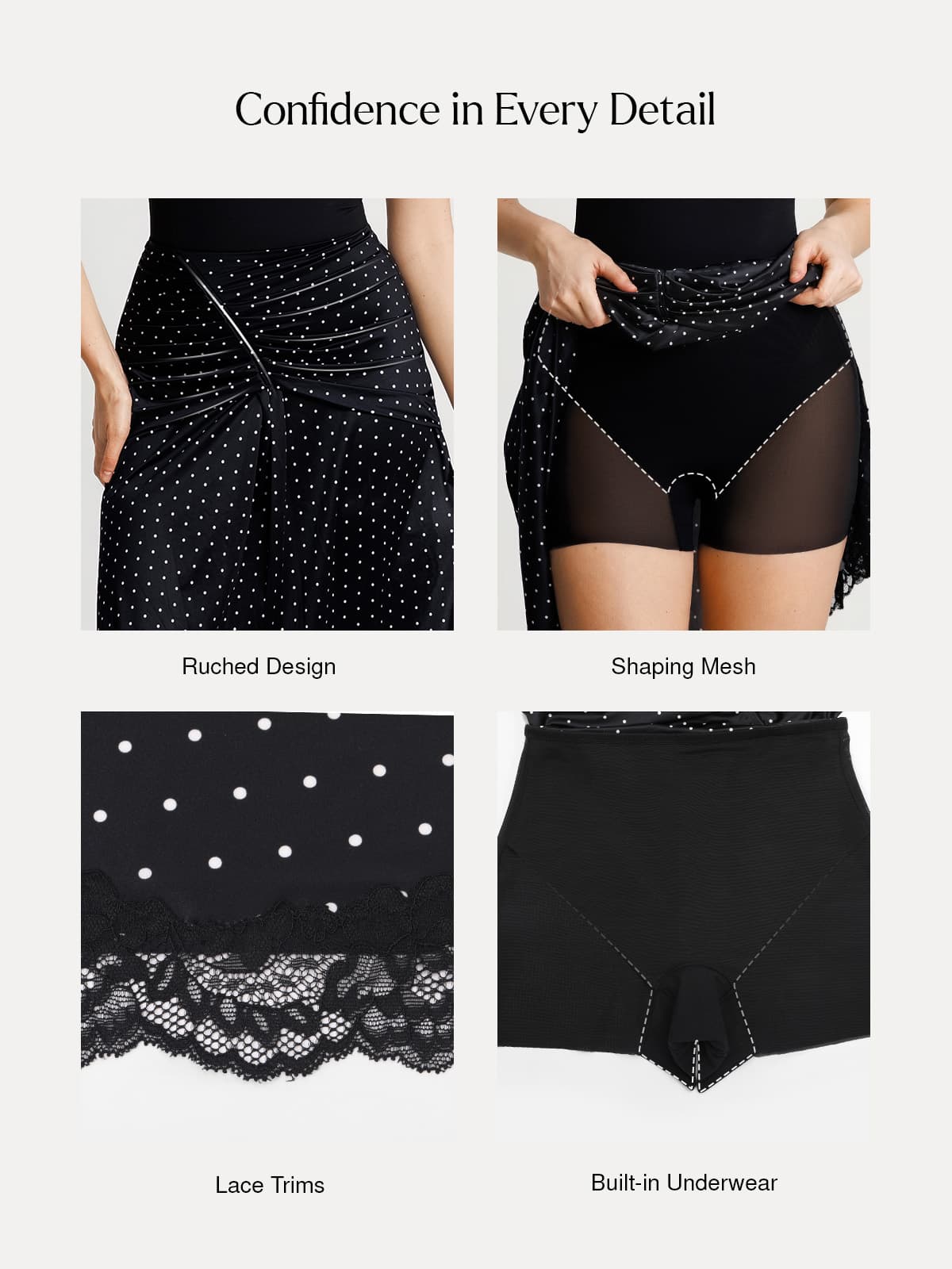 Shapewear Asymmetric Ruched Lace Midi Skirt