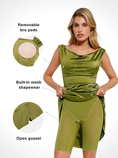 Shapewear Convertible Shine Sculpting Maxi Mermaid Dress