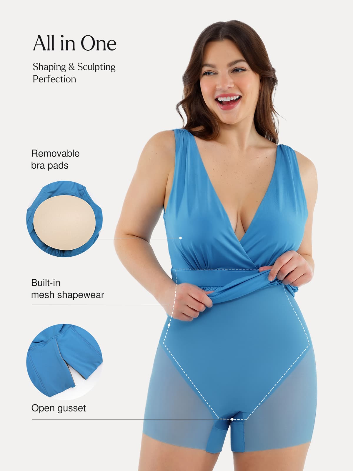 Shapewear Deep V-Neck Front Slit Goddess Maxi Dress