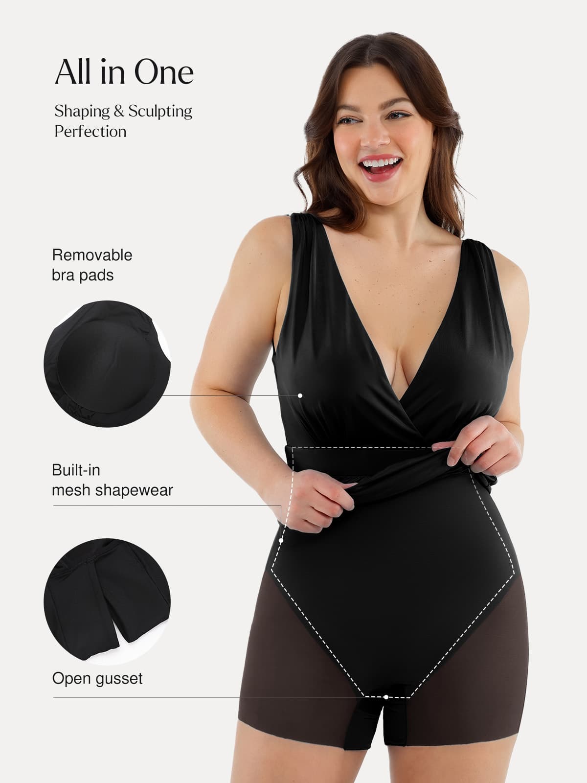 Shapewear Deep V-Neck Front Slit Goddess Maxi Dress