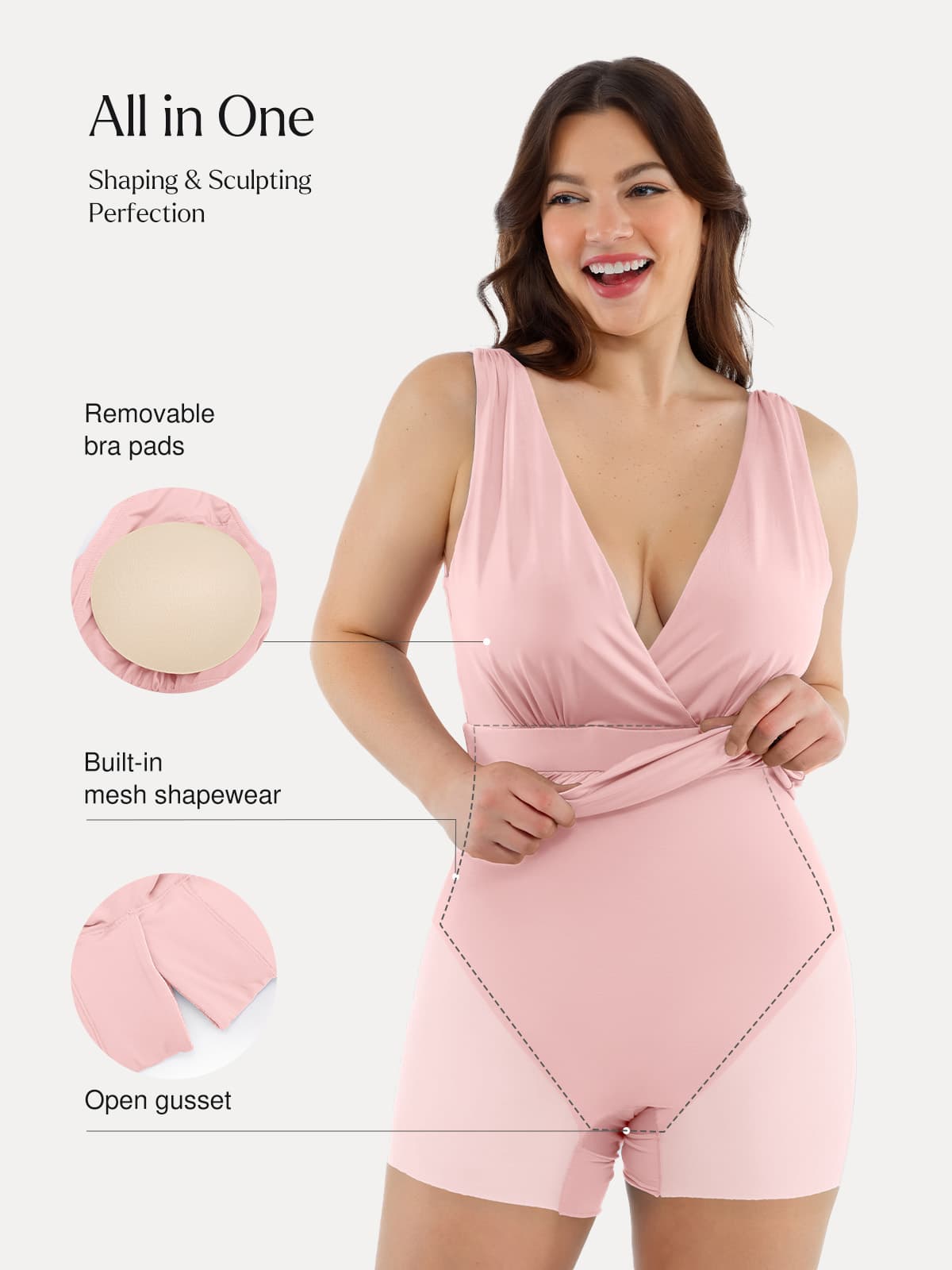Shapewear Deep V-Neck Front Slit Goddess Maxi Dress