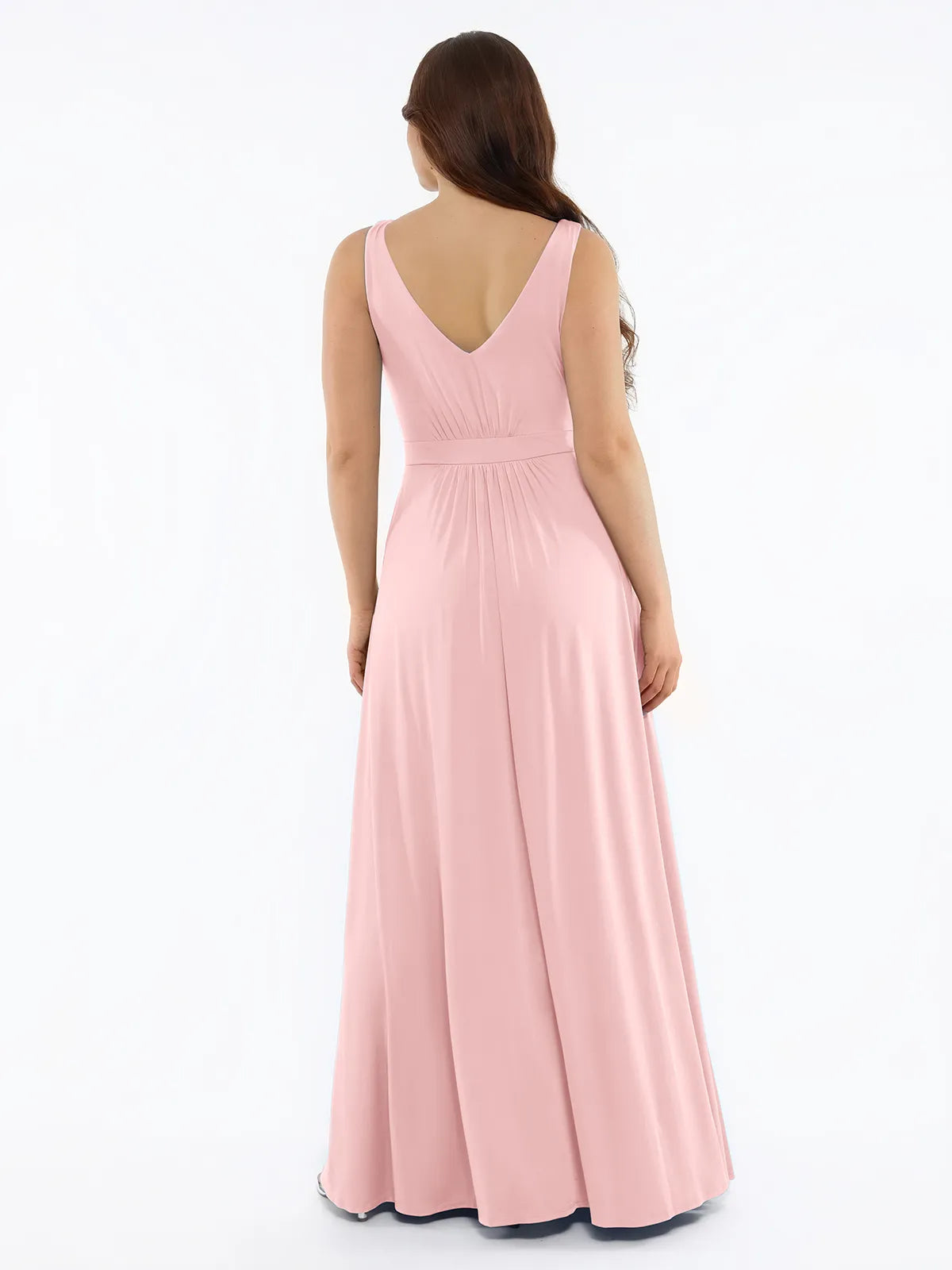 Shapewear Deep V-Neck Front Slit Goddess Maxi Dress