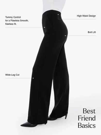Shapewear Executive High Waisted Wide-Leg Ponte Pants