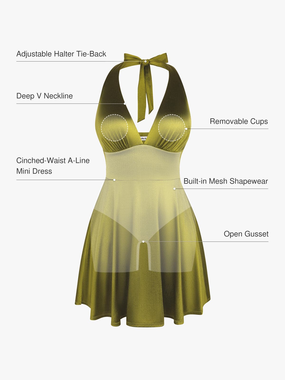 Shapewear Halter Fit & Flare Mini Dress