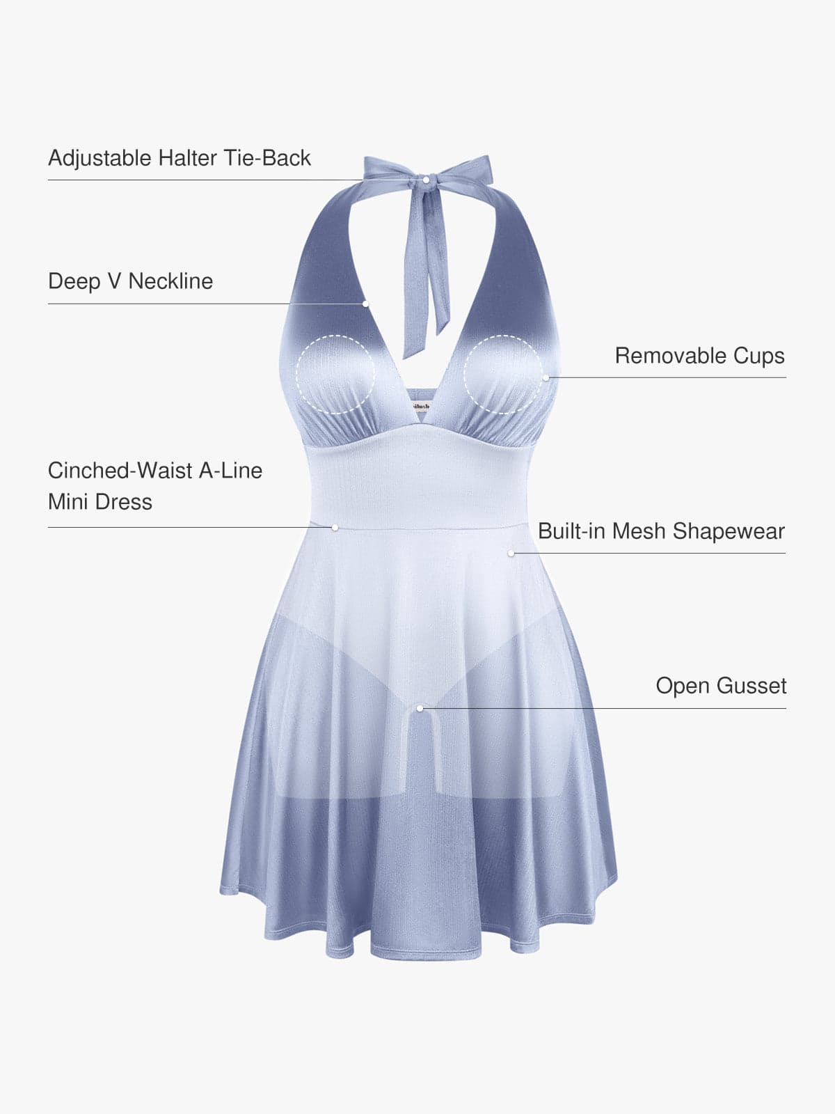 Shapewear Halter Fit & Flare Mini Dress