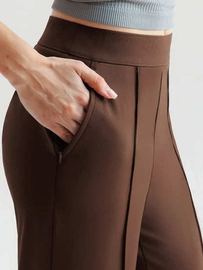 Shapewear Stretch Knit High-Waisted Tummy Control Wide Leg Trousers