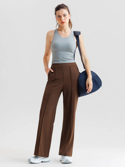 Shapewear Stretch Knit High-Waisted Tummy Control Wide Leg Trousers