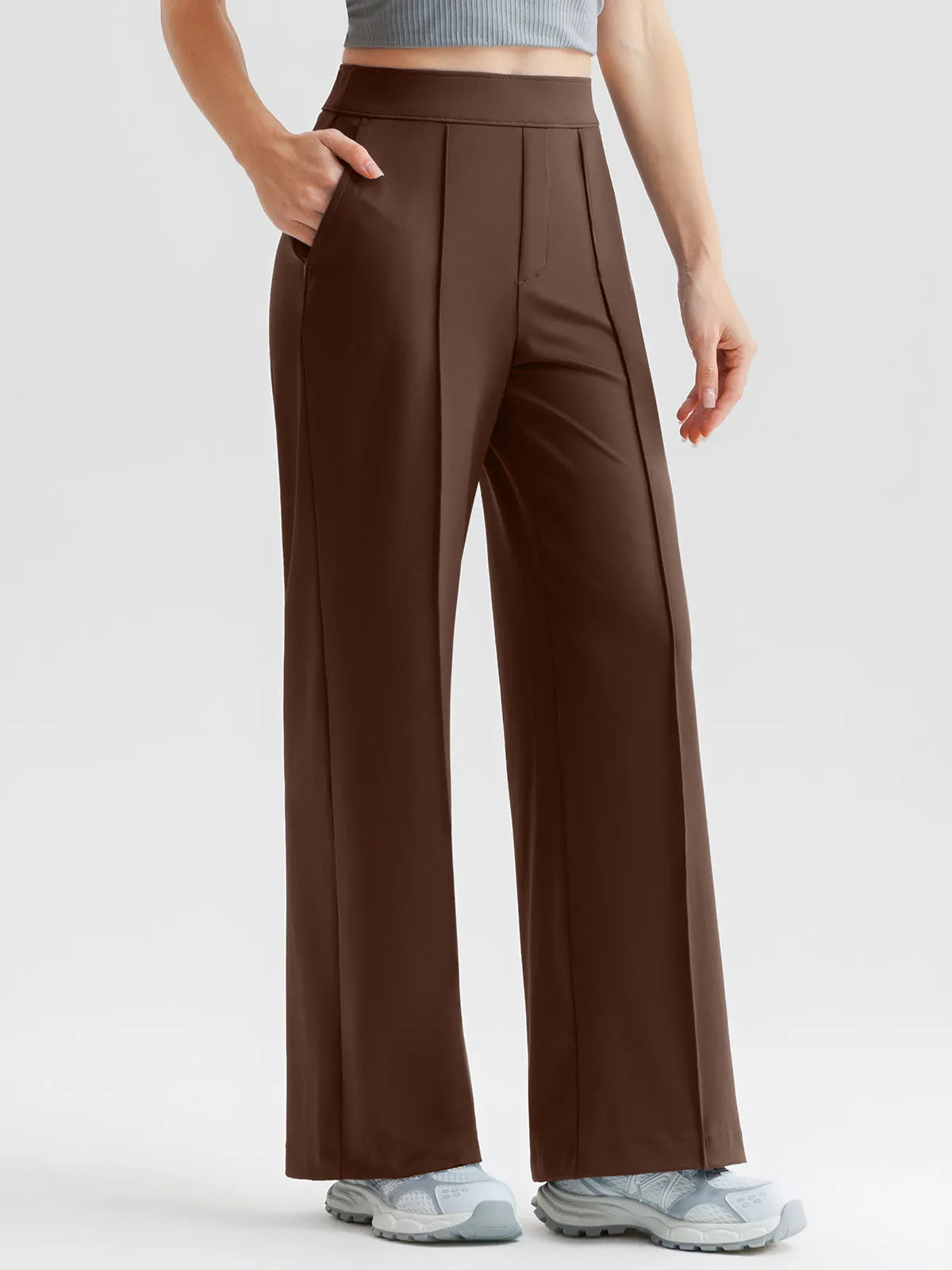 Shapewear Stretch Knit High-Waisted Tummy Control Wide Leg Trousers