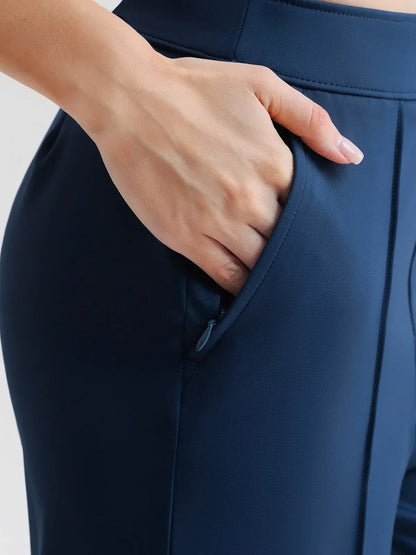 Shapewear Stretch Knit High-Waisted Tummy Control Wide Leg Trousers