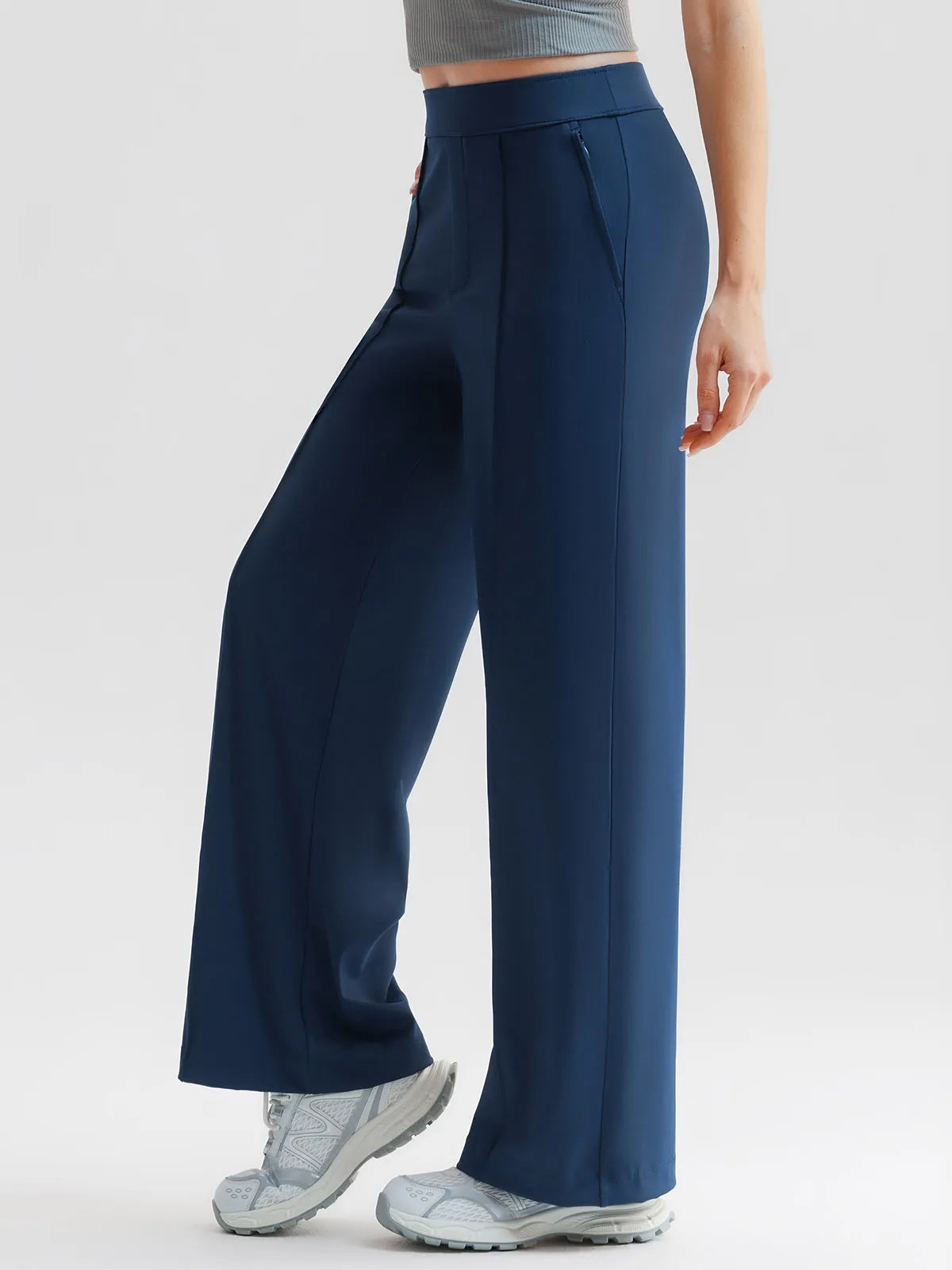 Shapewear Stretch Knit High-Waisted Tummy Control Wide Leg Trousers