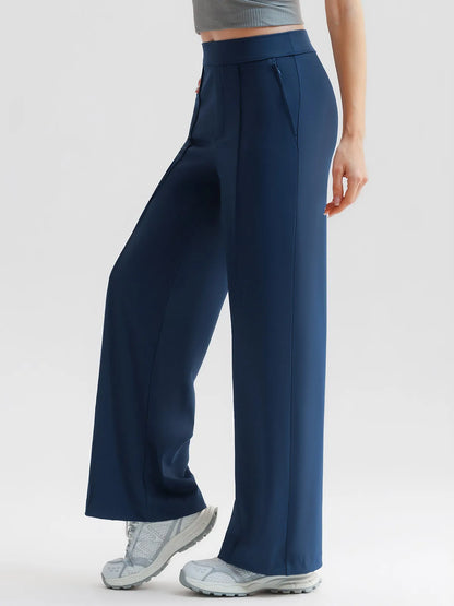 Shapewear Stretch Knit High-Waisted Tummy Control Wide Leg Trousers