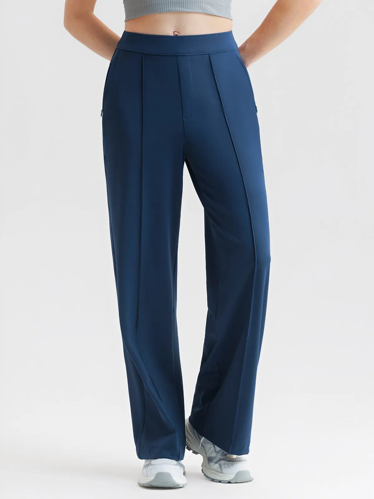 Shapewear Stretch Knit High-Waisted Tummy Control Wide Leg Trousers