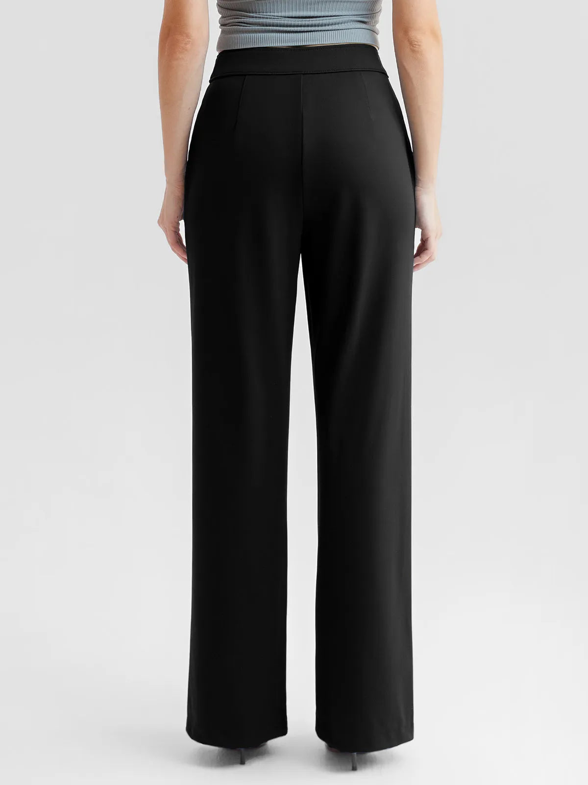 Shapewear Stretch Knit High-Waisted Tummy Control Wide Leg Trousers