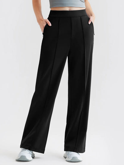 Shapewear Stretch Knit High-Waisted Tummy Control Wide Leg Trousers