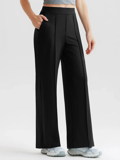 Shapewear Stretch Knit High-Waisted Tummy Control Wide Leg Trousers