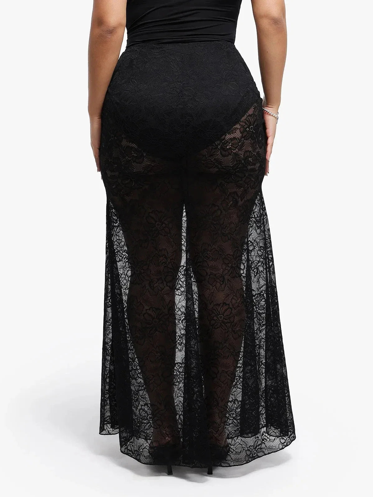 Shapewear Lace Fishtail Coverup Maxi Skirt