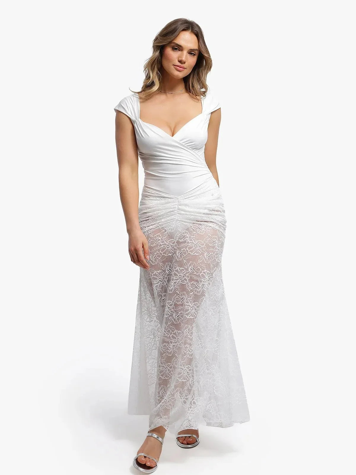 Shapewear Lace Fishtail Coverup Maxi Skirt