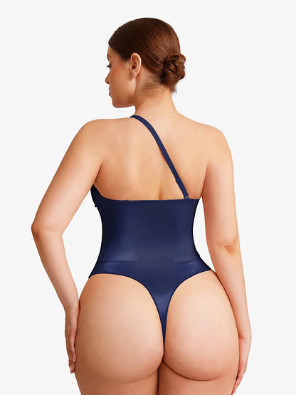 Shapewear Lace-Up Corset Bodysuit with Removable Straps