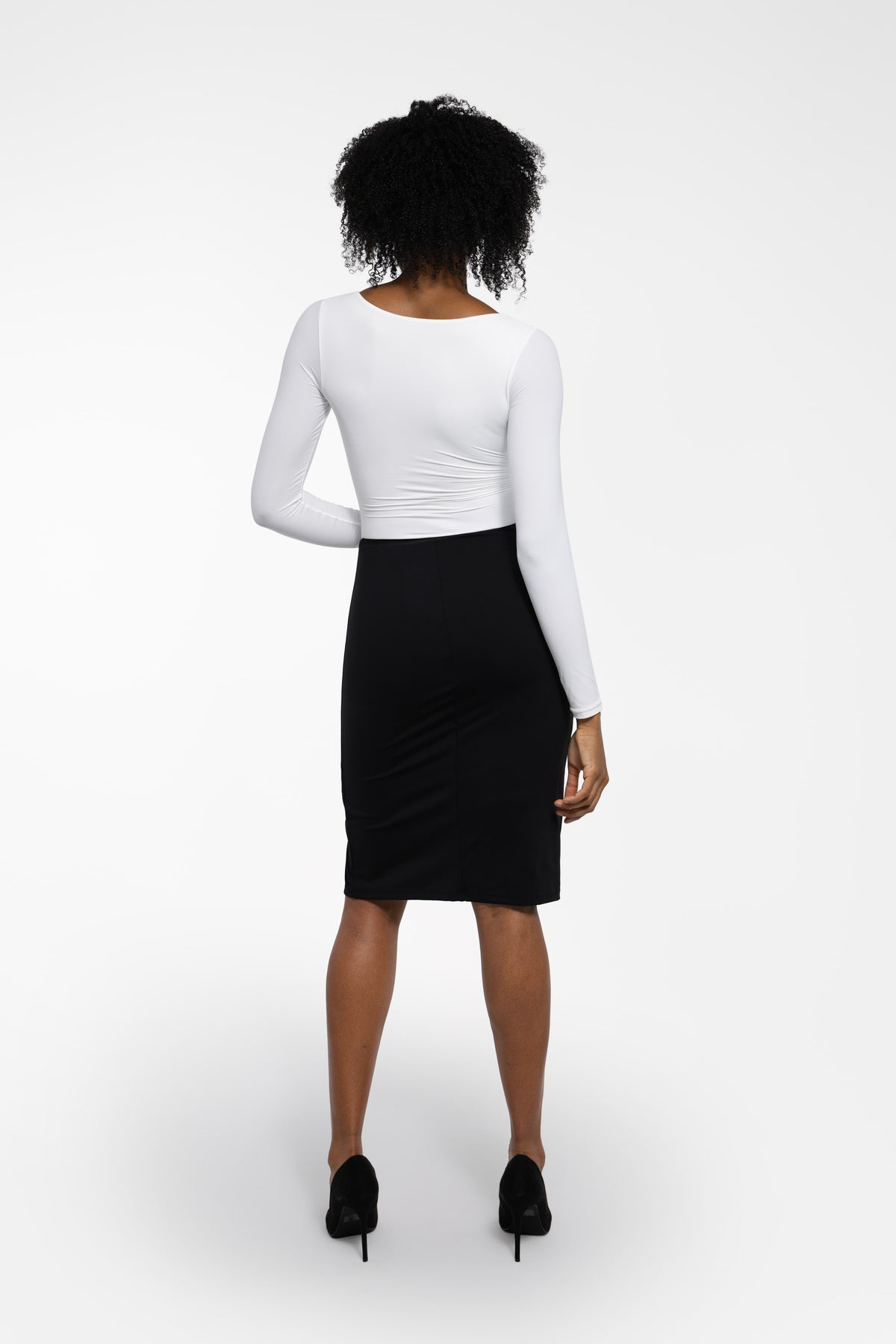 Shapewear Long Sleeve Tummy Control V Neck Bodysuit