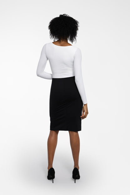 Shapewear Long Sleeve Tummy Control V Neck Bodysuit