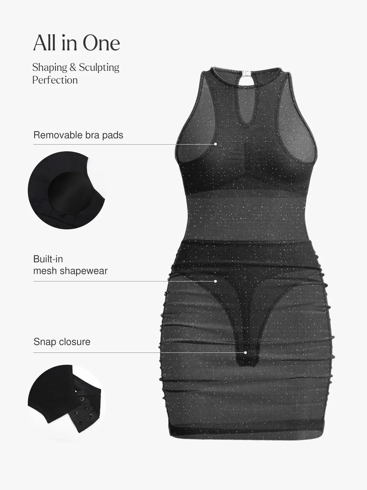 Shapewear Metallic Sculpting Dress