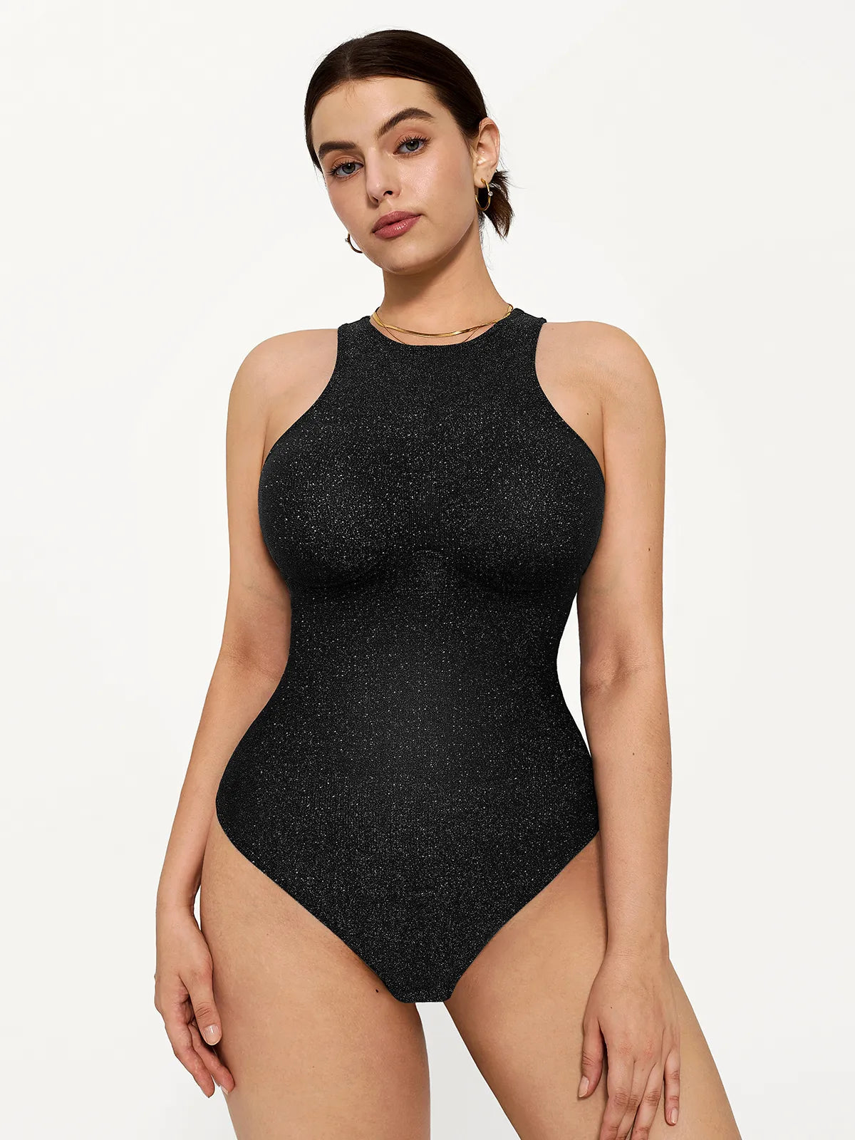 Shapewear Metallic Seamless Tummy-Control Bodysuit