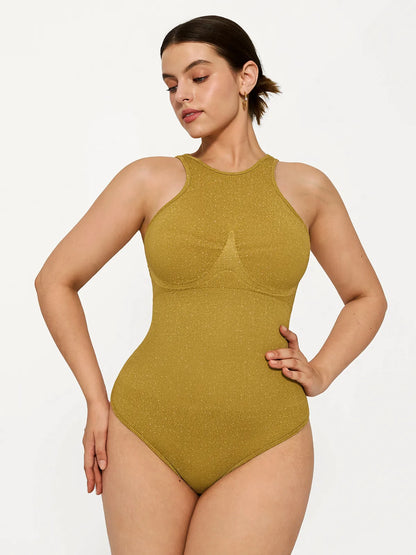 Shapewear Metallic Seamless Tummy-Control Bodysuit