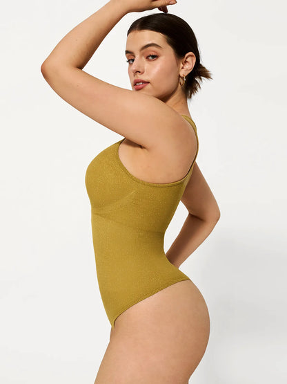 Shapewear Metallic Seamless Tummy-Control Bodysuit