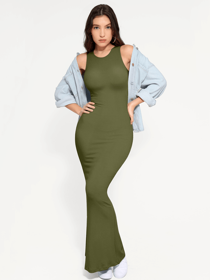 Shapewear Crew Neck Modal Sleeveless Slimming Maxi Dress