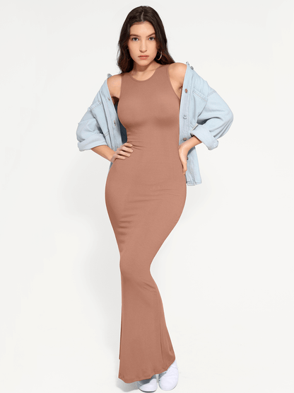 Shapewear Crew Neck Modal Sleeveless Slimming Maxi Dress