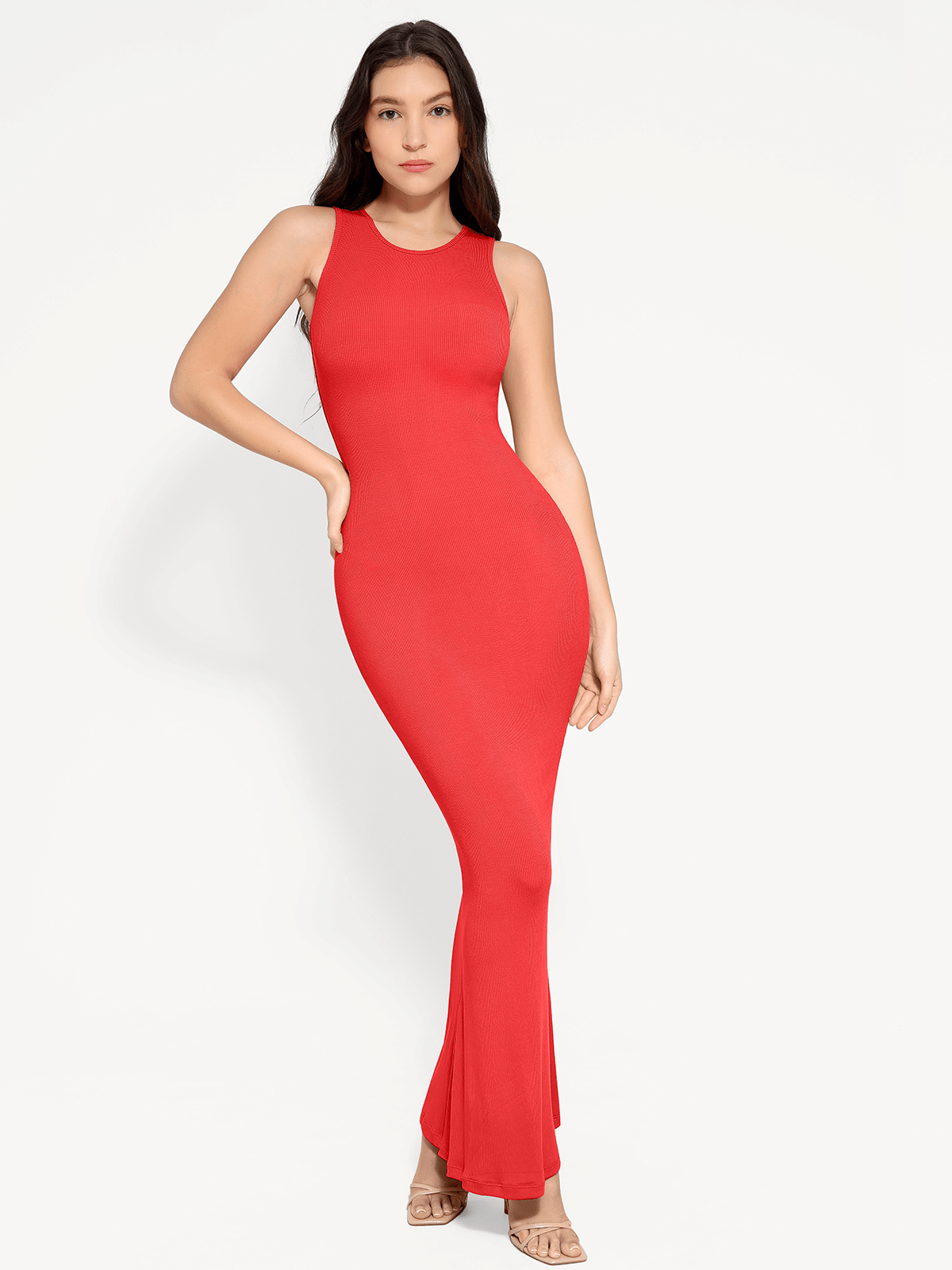 Shapewear Crew Neck Modal Sleeveless Slimming Maxi Dress