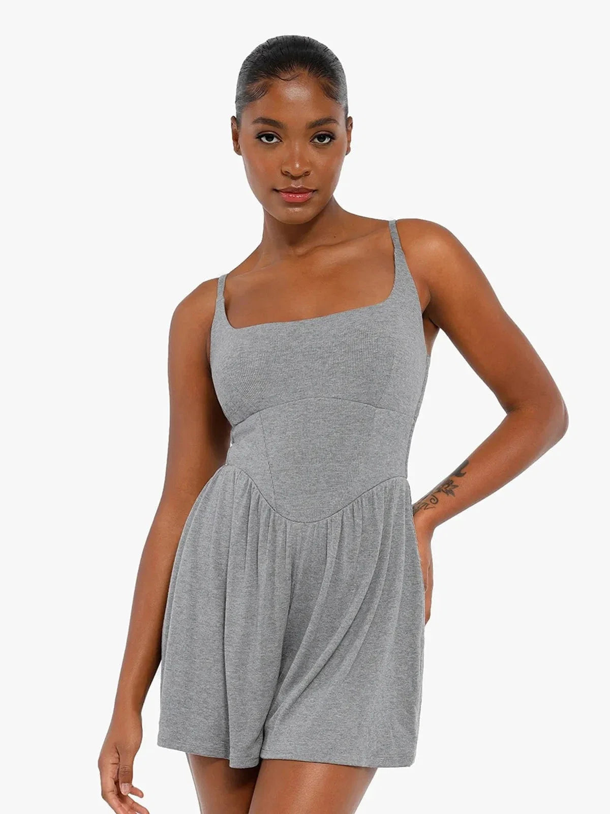 Shapewear Modal Tummy Control Wide-Leg Romper