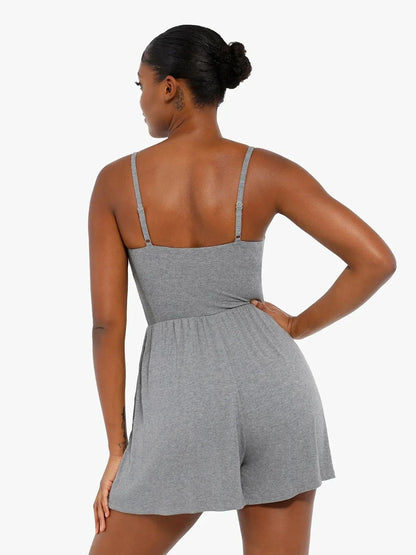 Shapewear Modal Tummy Control Wide-Leg Romper