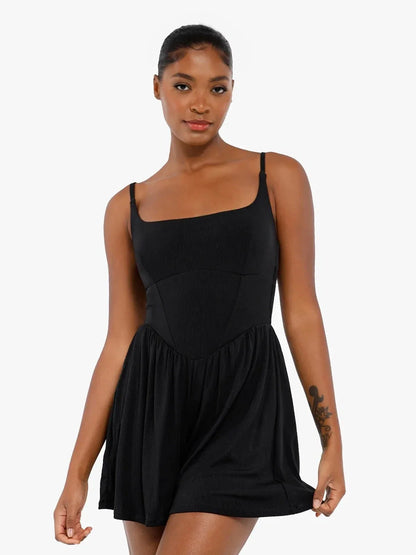 Shapewear Modal Tummy Control Wide-Leg Romper