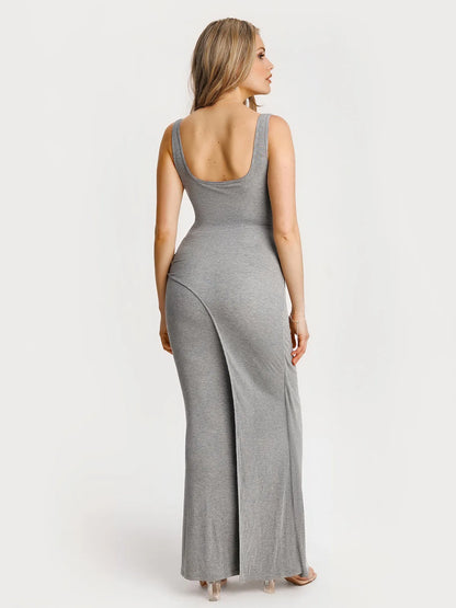 Shapewear Modal Twist Wrap Tummy Control Maxi Dress
