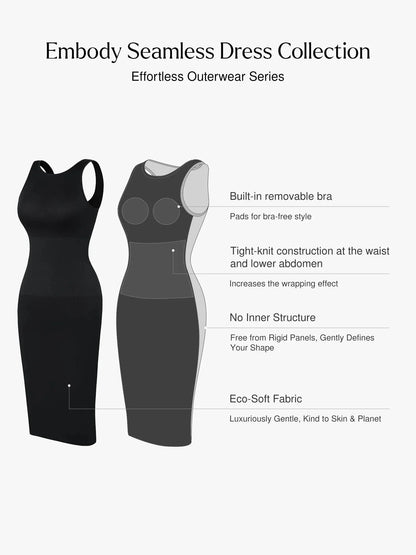 Shapewear Sleeveless Square Neck Slimming Seamless Dress
