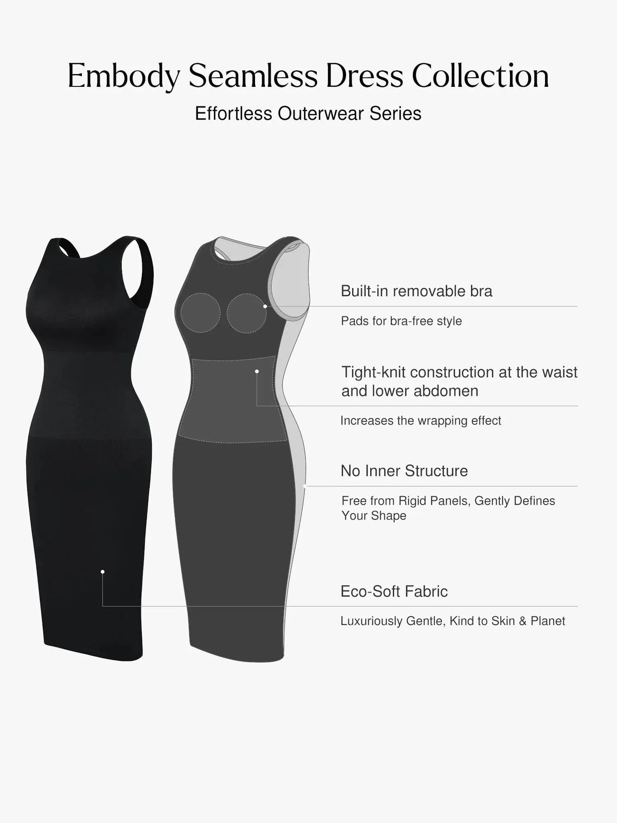 Shapewear Seamless Sleeveless Irregular Ruffled Hem Dress