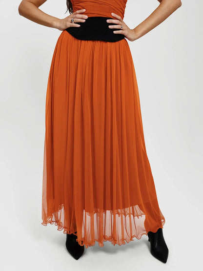 Shapewear Paisley High Waist A-Line Maxi Skirt