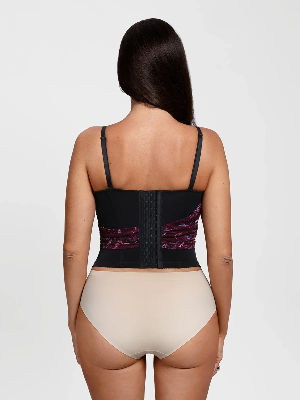 Shapewear Paisley V Neck Mesh Cami Corset Top