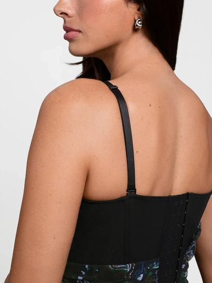 Shapewear Paisley V Neck Mesh Cami Corset Top