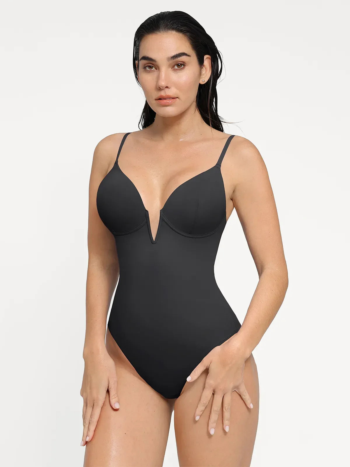 Shapewear Deep V-Neck Slimming One-Piece Swimsuit