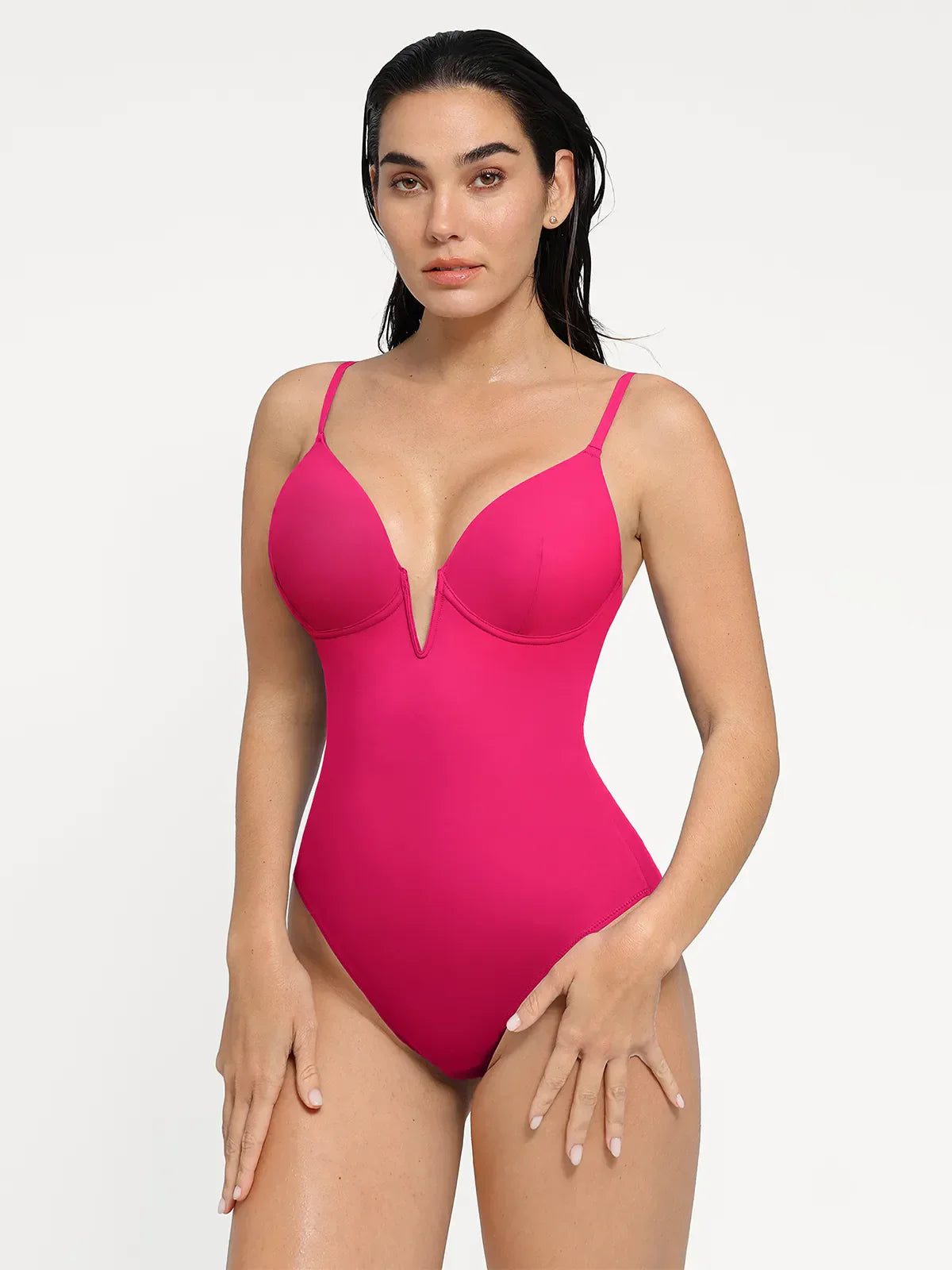 Shapewear Deep V-Neck Slimming One-Piece Swimsuit