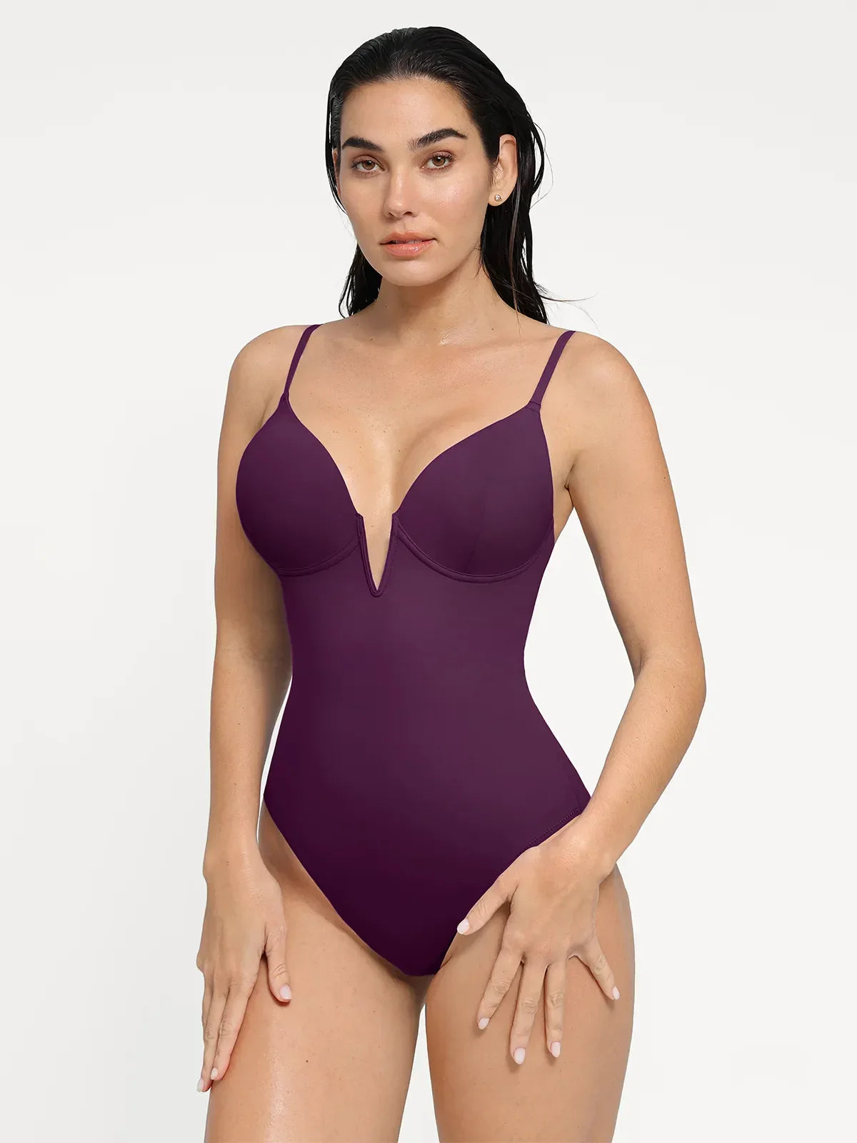 Shapewear Deep V-Neck Slimming One-Piece Swimsuit