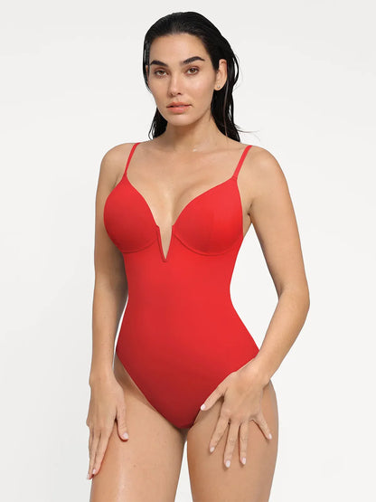 Shapewear Plunging V Slimming One-Piece Swimsuit