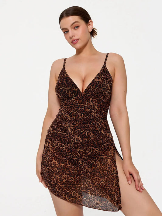 Shapewear Convertible Ruched Tummy Control One-Piece Swimsuit