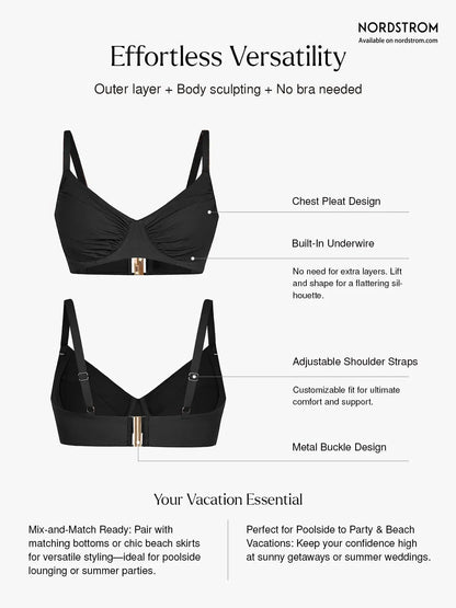 Shapewear Ruched Underwire Bikini Top
